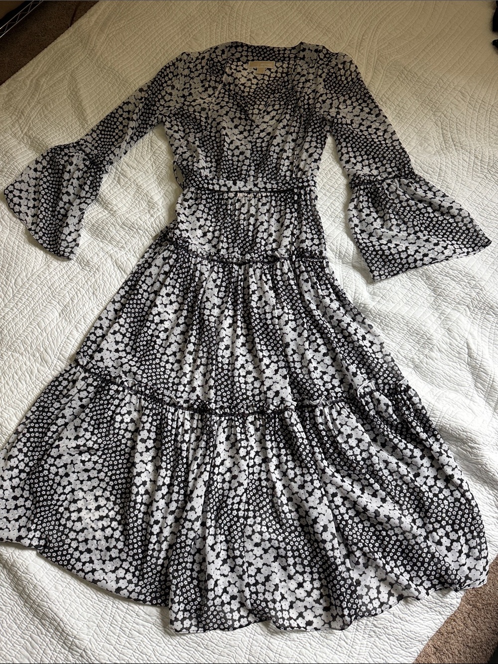 Michael Kors Black and White Floral  Dress